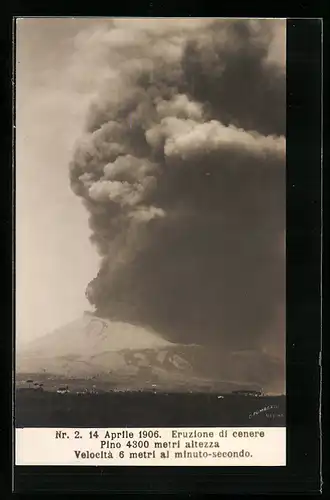 AK Eruzione di cenere Pino 4300 metri altezza, 14 Aprile 1906