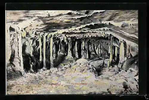 AK Rübeland im Harz, Blick in die 2. Abteilung der Hermannshöhle
