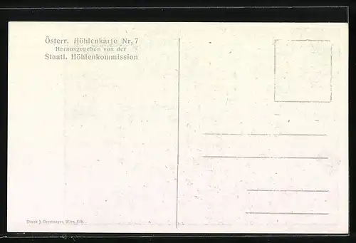 Künstler-AK Dachstein-Rieseneishöhle, Der Vorhang im II. Eisabgrund