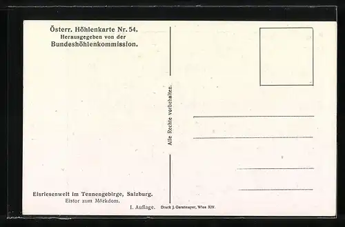 Künstler-AK Salzburg, Eisriesenwelt im Tennengebirge, Eistor zum Mörkdom