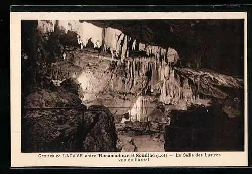 AK Grottes de Lacave entre Rocamadour et Souillac, La Salle des Lustres vue de l`Autel