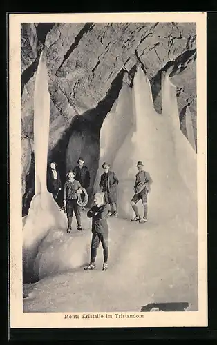 AK Obertraun, Dachstein-Riesenhöhle, Monte Kristallo im Tristandom