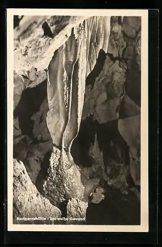 AK Rübeland i. Harz, Hermannshöhle, Das weisse Gewand