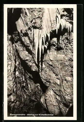 AK Rübeland i. Harz, Hermannshöhle, Abstieg zur Kristallkammer