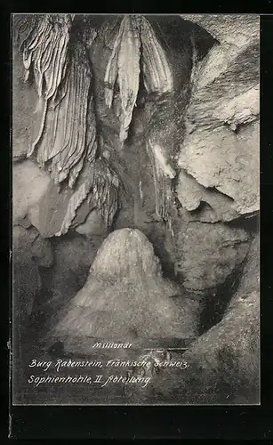 AK Fränkische Schweiz, Burg Rabenstein, Sophienhöhle, II. Abteilung, Milliionär