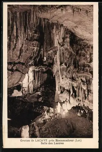 AK Rocamadour, Grotte de Lacave, Salle des Lustres