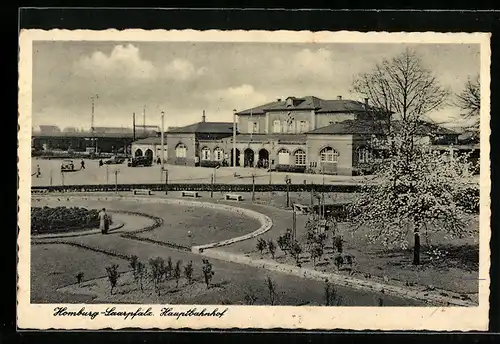 AK Homburg / Saarpfalz, Sicht auf den Bahnhof