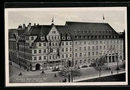 AK Nürnberg, Hotel Deutscher Hof, Wohnung des Führers, -Fahnen