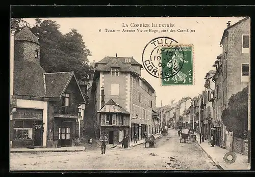 AK Tulle, Avenue Victor-Hugo, côte des Carmélites