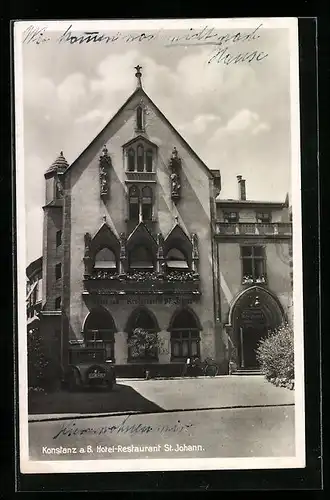 AK Konstanz a. B., Hotel-Restaurant St. Johann