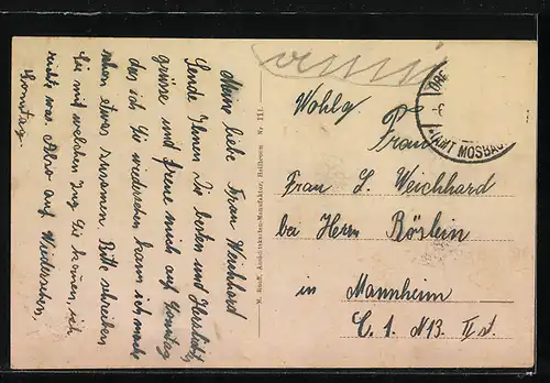 AK Oberschefflenz, Partie bei der Kirche, Schulhaus