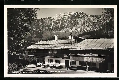 AK Vorderbrand b. Berchtesgaden, Gasthaus Vorderbrand mit Kehlstein