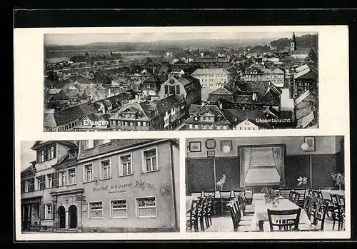AK Erlangen, Gasthof Schwarzer Bär, Fremdenzimmer, Saal Innenansicht