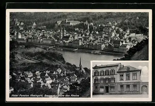 AK Boppard a. Rh., Hotel Pension Rheingold, Perle des Rheins