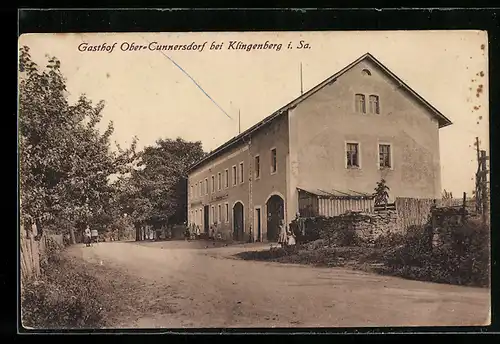 AK Klingenberg i. Sa., Gasthof Ober-Cunnersdorf