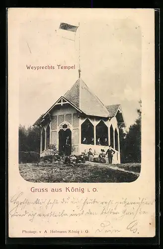 AK König i. O., Gruss aus Weyprechts Tempel