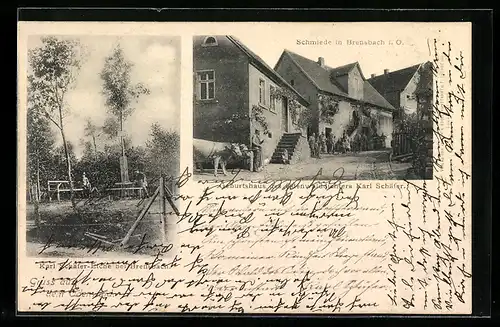 AK Brensbach i. O., Schmiede und Geburtshaus des Odenwalddichters Karl Schäfer, Karl Schäfer-Eiche