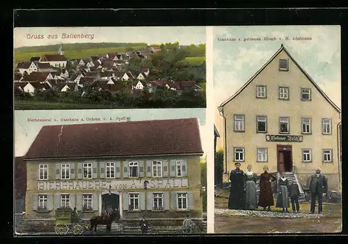 AK Ballenberg, Gasthaus zum goldenen Hirsch, Gasthaus zum Ochsen