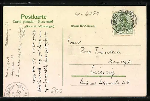 Lithographie Mittelschefflenz, Gasthaus z. Linde, Rathhaus und grosse Linde, Kirche