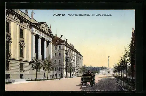 AK München, Prinzregentenstrasse mit Schackgalerie