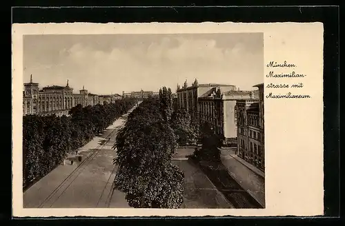 AK München, Maximilianstrasse mit Maximilianeum