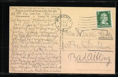 AK München, Hofgartencafé Odeonsplatz