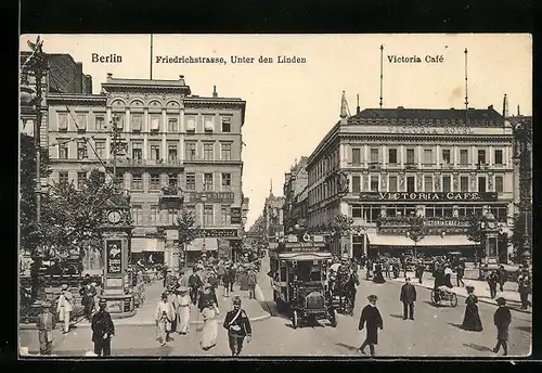 AK Berlin, Friedrichstrasse, Victoria-Café