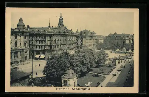 AK München, Blick auf den Lenbachplatz