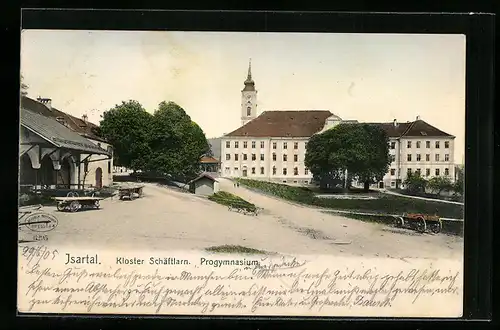 AK Schäftlarn / Isartal, Kloster, Progymnasium