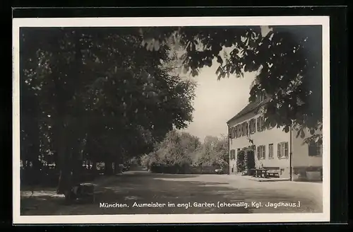 AK München-Schwabing, Restaurant Aumeister im engl. Garten, ehem. Kgl. Jagdhaus