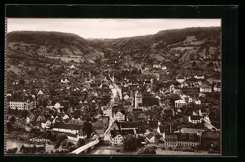 AK Künzelsau, Panoramablick vom Bux