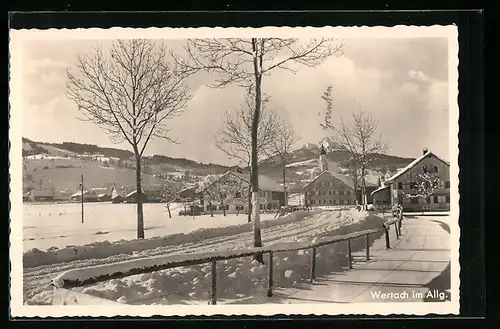 AK Wertach / Allgäu, Ortspartie im Winterglanz