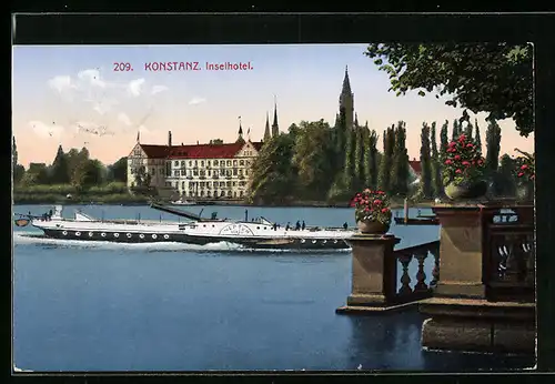 AK Konstanz, Inselhotel, Fähre Neptun