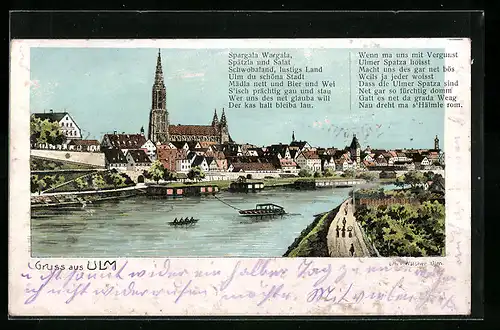 AK Ulm a. D., Gesamtansicht mit Münster