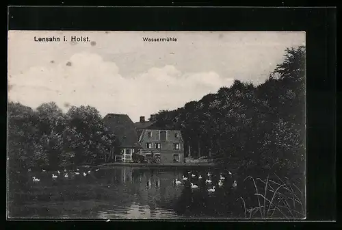 AK Lensahn i. Holst., Wassermühle am Schwanenteich