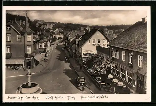 AK Braunlage / Harz, Platz und Elbingeroderstrasse