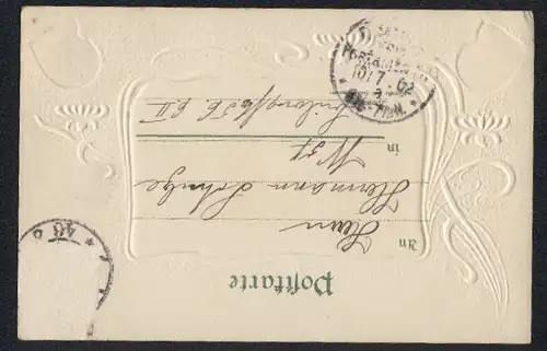 Passepartout-Lithographie Berlin, am Kaiser Wilhelm Denkmal, Stadt-Wappen