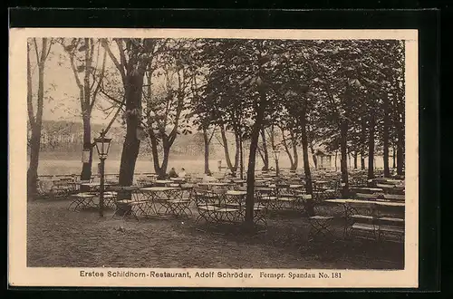 AK Berlin-Grunewald, Erstes Schildhorn-Restaurant von Adolf Schröder