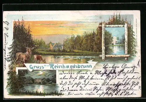 AK Reinhardsbrunn, Gebäudeansicht, Landschaftsbilder