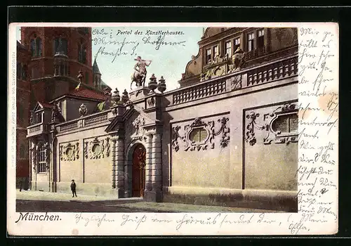 AK München, Portal des Künstlerhauses