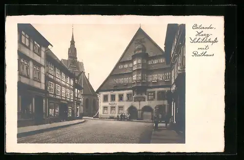 AK Osterode / Harz, Strassenpartie am Rathaus