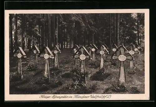 AK München-Hadern, Münchener Waldfriedhof mit Krieger-Ehrengräbern