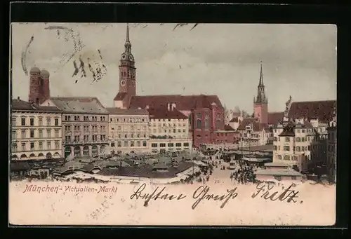 AK München, Blick auf den Victualien-Markt