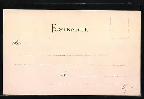 Lithographie Alt-München, Häuserpartie in Haidhausen