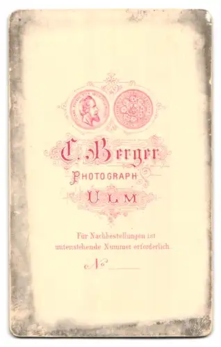 Fotografie C. Berger, Ulm a.D., Bärtiger Uffz. mit Brille in Uniform