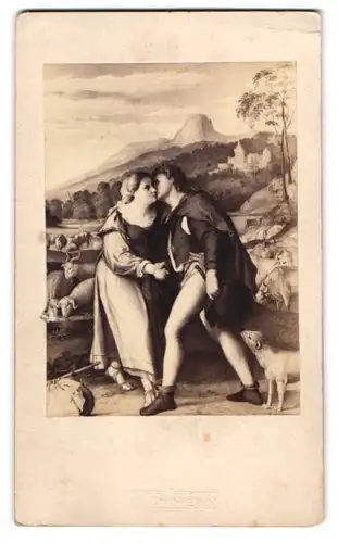 Fotografie Jacob und Rahel nach Gemälde von Giorgione