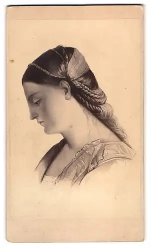 Fotografie Verlag F.&O. Brockmann, Gemälde von Tizian Opferbringende junge Frau