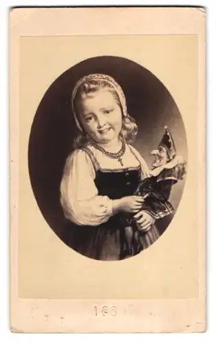 Fotografie Gemälde von Dicksee Joy, Mädchen mit Kasperlepuppe