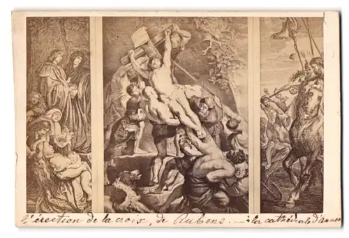 Fotografie Gemälde l`erection de la croix von Rubens