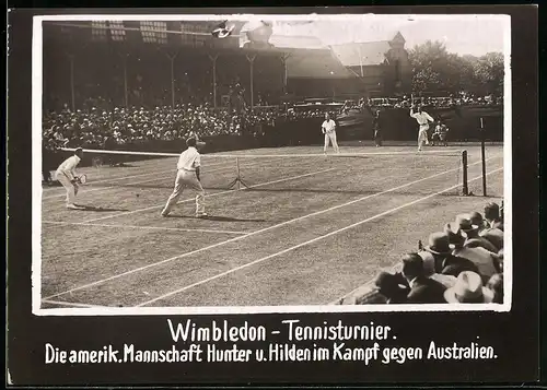 Fotografie unbekannter Fotograf, Ansicht London, Wimbledon Tennisturnier, USA vs. Australien